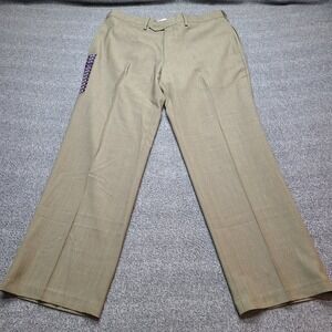 Haggar Mens Khaki Travel Performance Classic Fit Flat Front Dress Pants 36x30